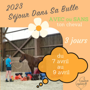 Séjour Dans Sa Bulle - AVEC ou SANS ton cheval - du 7 au 9 avril 2023